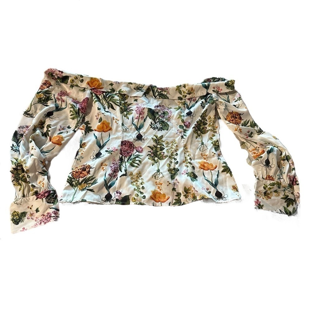 BeeU women's off the shoulder floral blouse size large, nwt - Picture 2 of 7